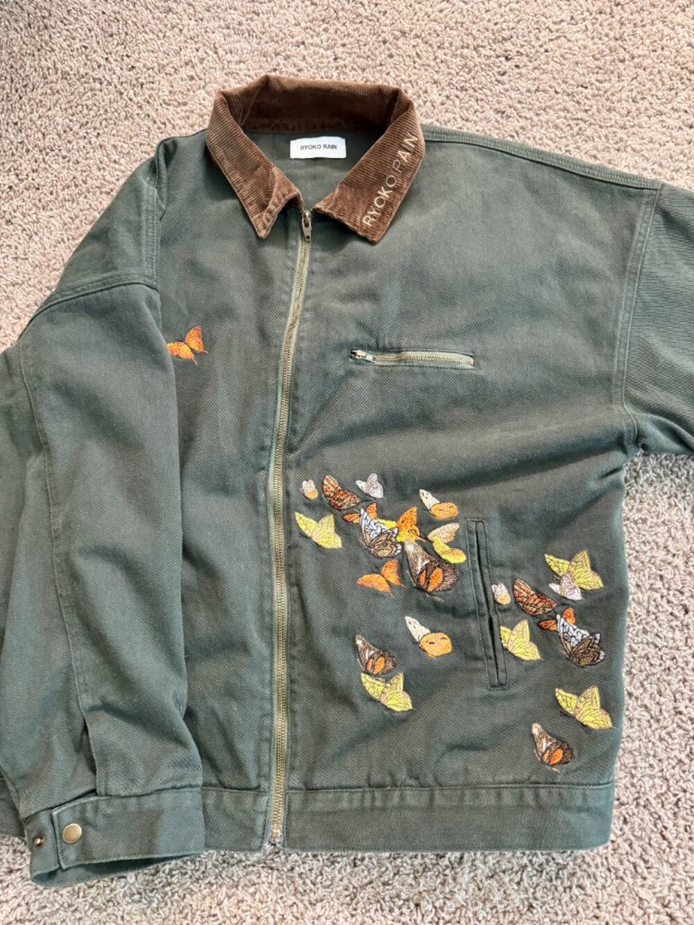 Ryoko Rain GREEN BUTTERFLY WORK JACKET - Picture 3 of 4